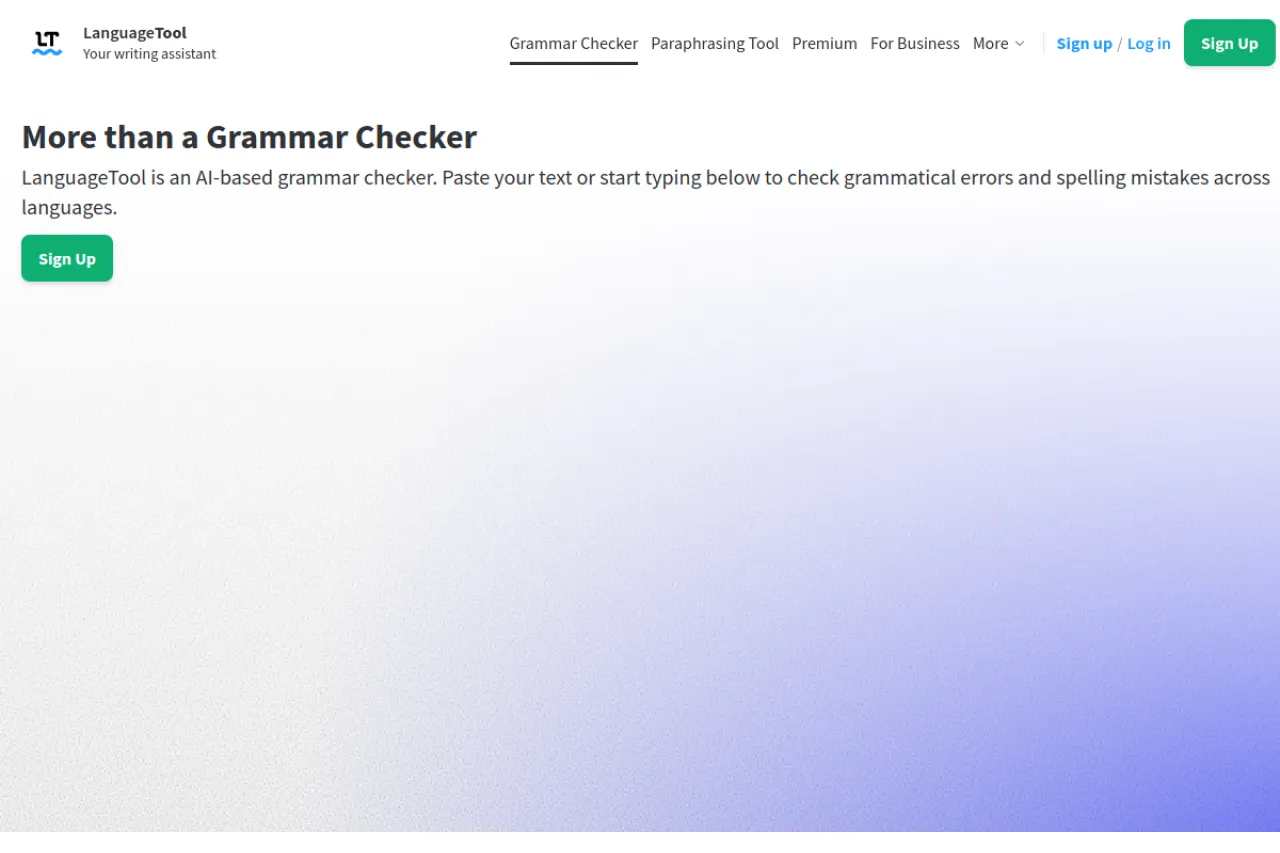 LanguageTool homepage screenshot