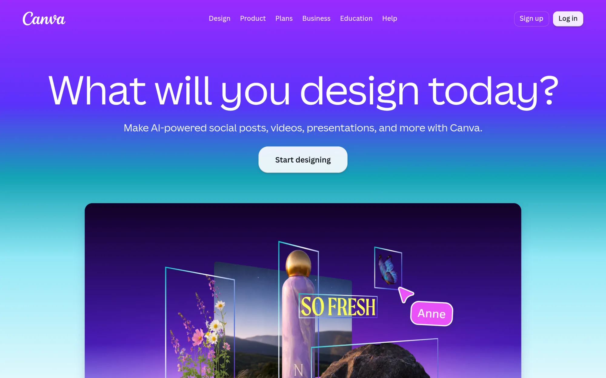 Canva homepage screenshot