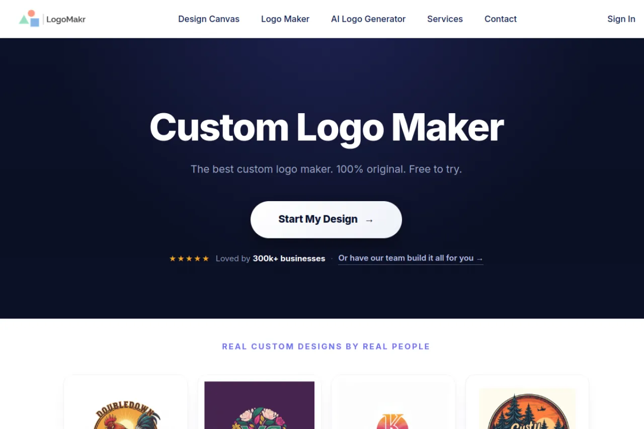 LogoMakr homepage screenshot