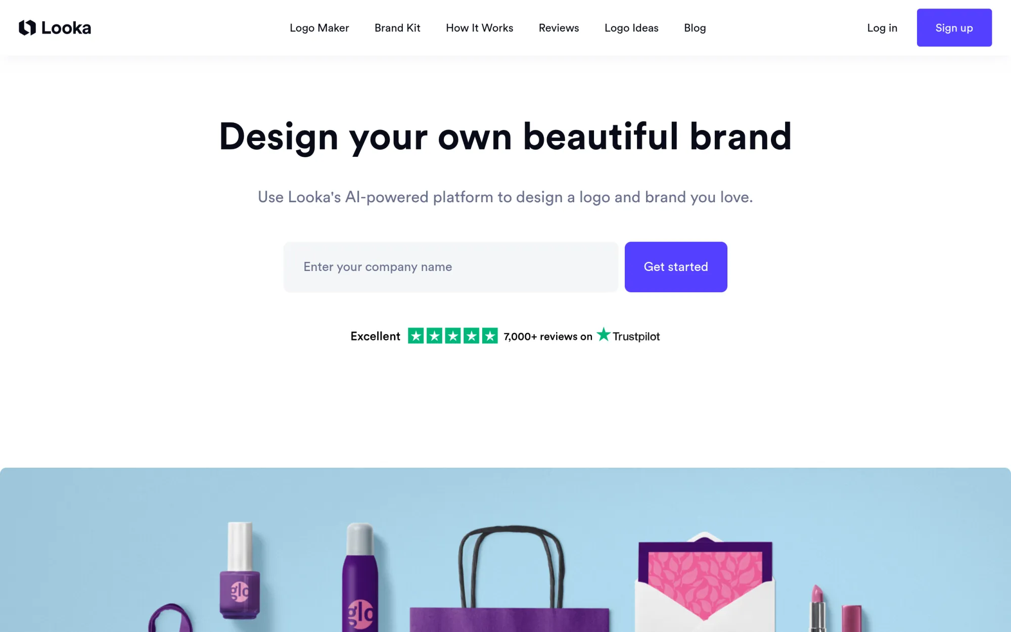Looka homepage screenshot