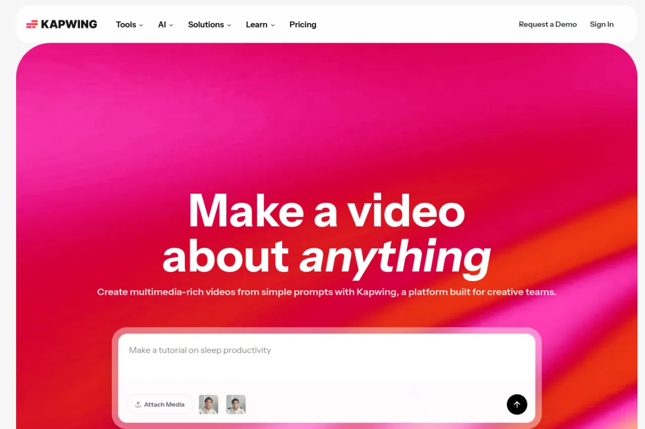 Kapwing homepage screenshot