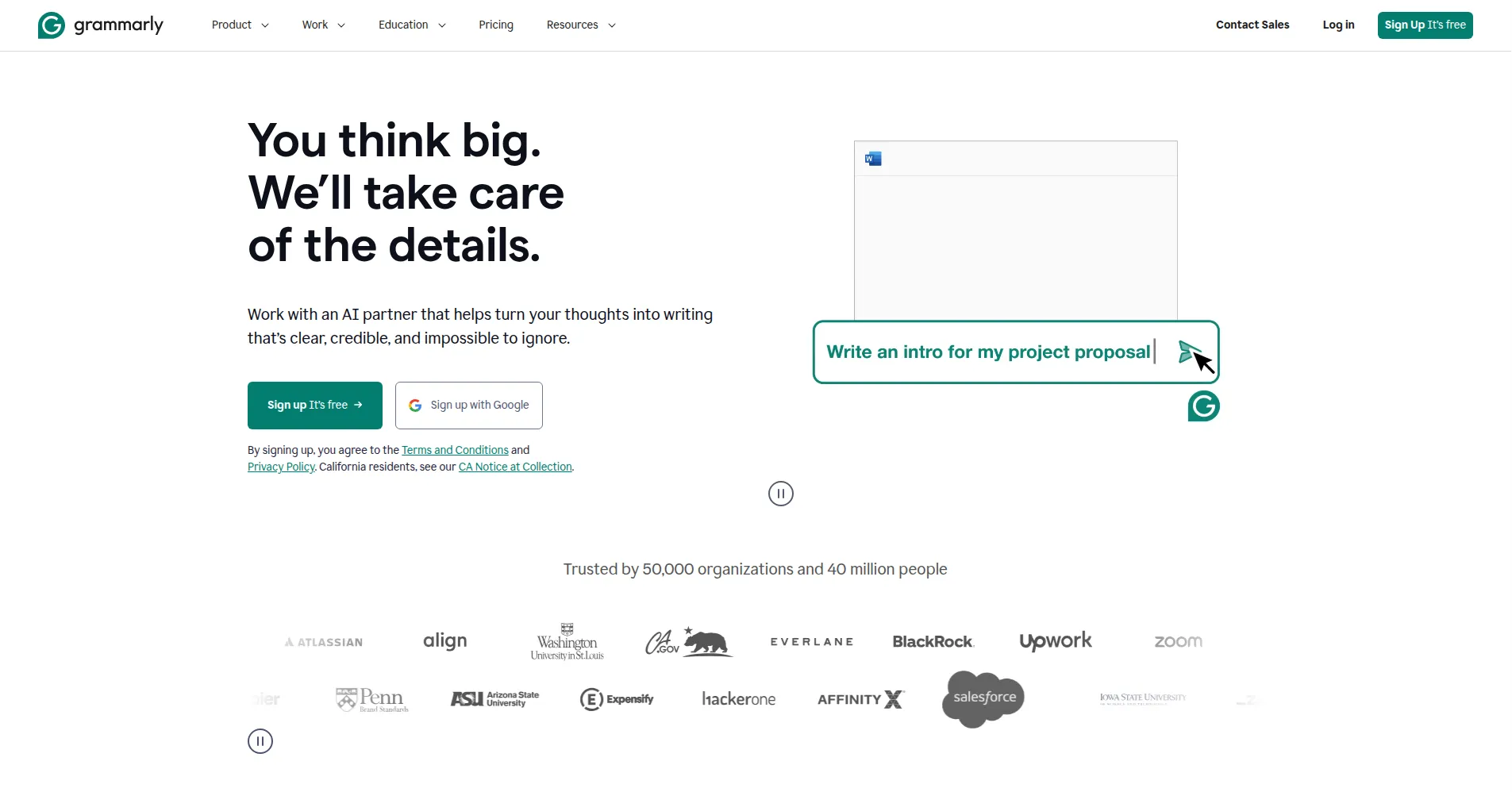 Grammarly preview